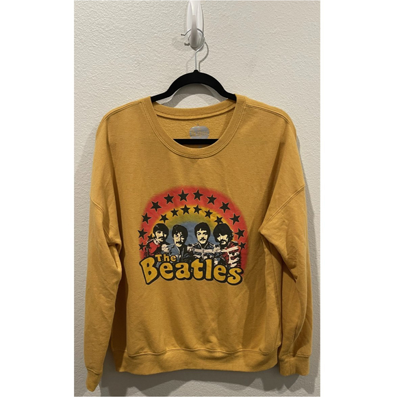 THE BEATLES Long Sleeve Yellow Sweater - Picture 1 of 3